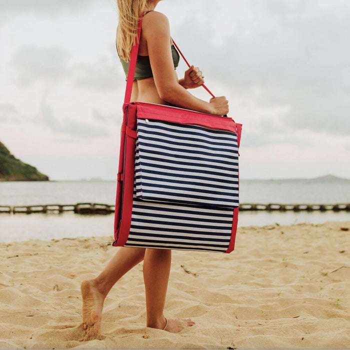 Blue Pinstripe Beachcomber Beach Mat