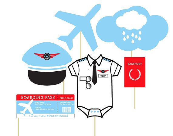 Airplane Baby Shower Photo Props - Custom File