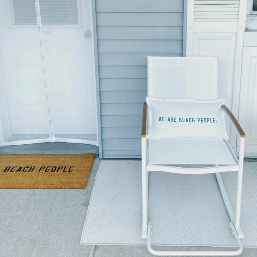 We Are Beach People Natural coir doormat with rubber backing and Beach People lettering, 30 x 16 inch