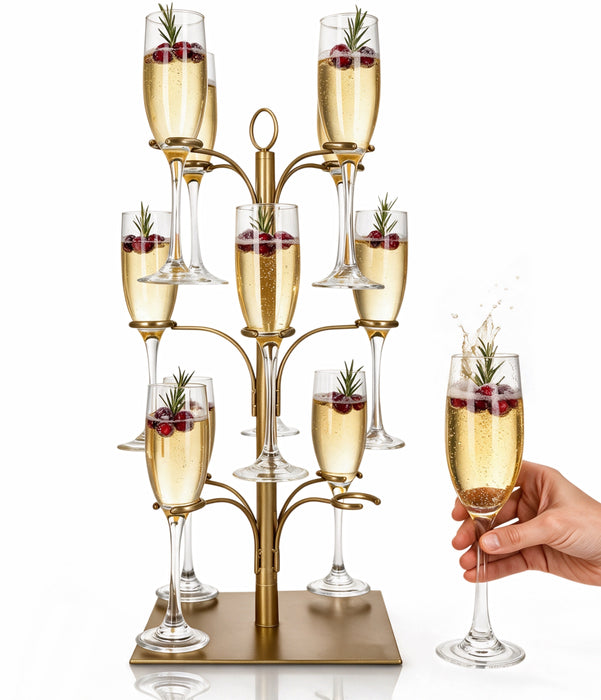 3-Tier Cocktail Tree Stand for 12 Glasses