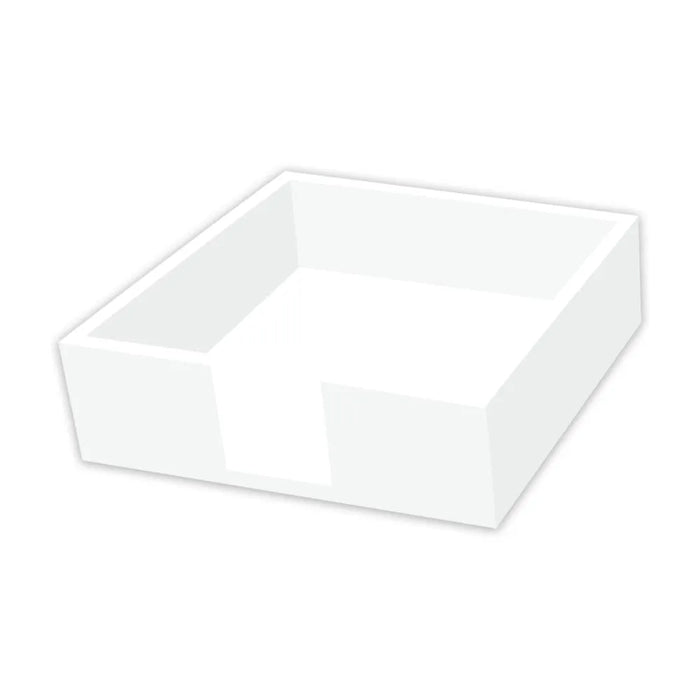 White Lacquered Wood Cocktail Napkin Holder