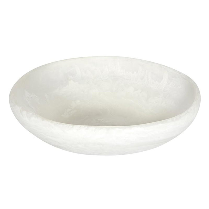 White resin bowl on a white background