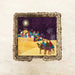 3 wise men in camels and a starry night sky.