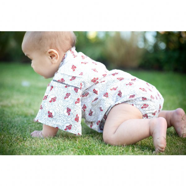 Paper Lanterns Woven Kimono Onesie