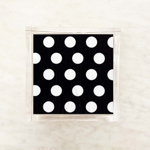 Black and White Big Dots Cocktail Napkins