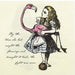 Alice in Wonderland Flamingo Luncheon Paper Napkin — vintage illustration of Alice holding flamingo croquet mallet with story quote