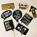 Black and gold birthday printable photo booth props set of 8 with custom speech bubbles
