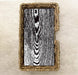 woodgrain guest paper towels with natural variegated wood pattern displayed in a clear holder, neutral napkins for entertaining