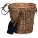 Cambridge wicker bicycle basket with leather straps and detachable navy shoulder strap
