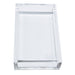clear lucite guest towel napkin holder with stacked white paper towels, modern acrylic holder for bathroom or entertaining