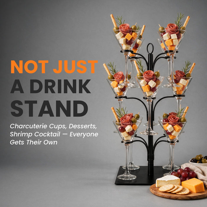 Cocktail tree used to display drinks, desserts, and appetizers for entertaining