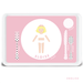 Pink custom English paper doll melamine tray for kids with table setting words