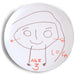 Personalized melamine plate featuring a child’s original artwork, a custom kids keepsake gift and made-to-order plate from Modern Lola.