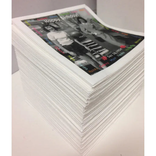 Personalized luncheon napkins with custom black and white photo for birthday party