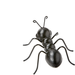 Decorative metallic ant figurine for garden styling, outdoor decor, or whimsical tabletop displays.