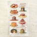 Vintage-style hostess paper napkin with illustrated French pastries, cakes, and chocolat patisserie design