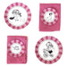 Eloise at the Plaza tea set with pink striped plates, small plates, and napkins