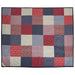 Festival Blanket — fully opened flat lay showing complete red, navy, and cream patchwork quilt pattern