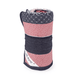 Festival Blanket — rolled up showing navy and red patchwork pattern with carrying strap