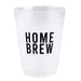 White cup with 'HOME BREW' text on a white background