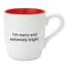I'm merry and extremely bright ceramic holiday mug with red inside
