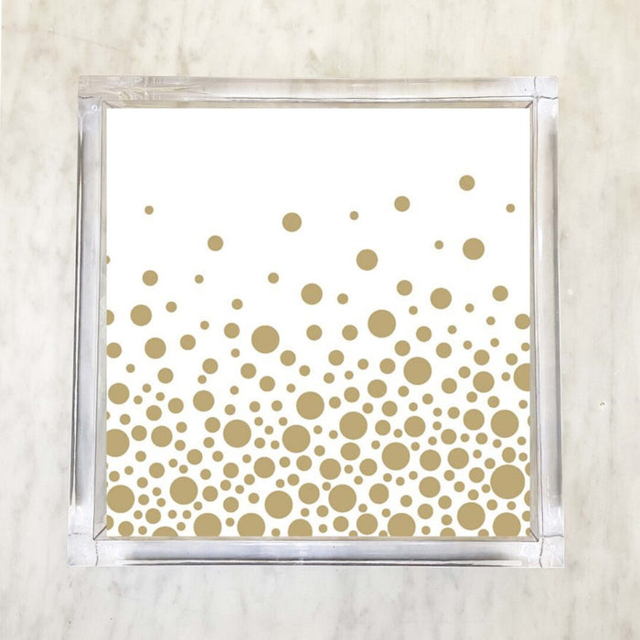 Metallic Bubbly Gold Polka Dot Luncheon Napkins