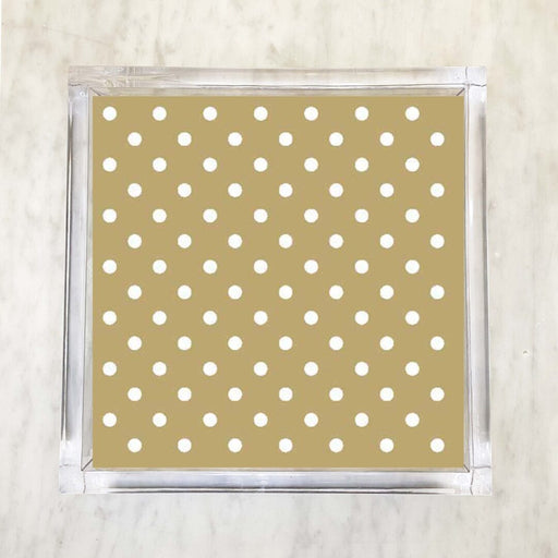 Metallic Gold and White Small Polka Dot Luncheon Napkins