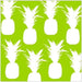Lime green and white pineapple luncheon paper napkins, 6.5 x 6.5 inch, 20 count