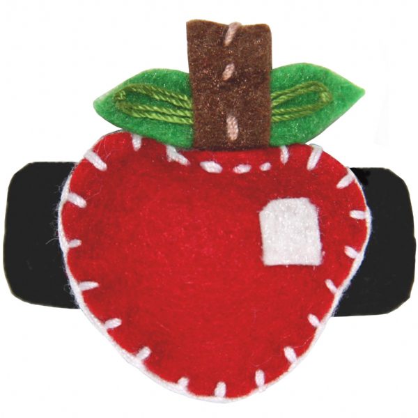Handmade apple felt hair clips for girls 