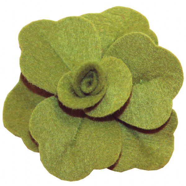 Alana Moss Green Felt Flower Rose