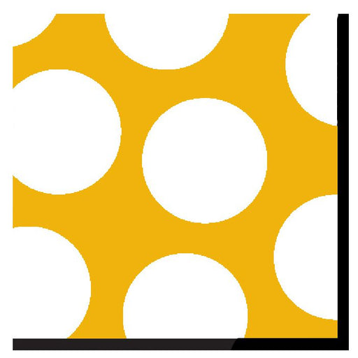 Honey yellow, white, and black polka dot luncheon paper napkins, 6.5 x 6.5 inch, set of 2 packs