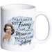 Funny 11 oz ceramic coffee mug with vintage artwork and the phrase I’m Actually Not Funny, I’m Just Mean. Dishwasher and microwave safe. Made in USA.