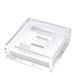 Clear acrylic cocktail napkin holder with monogram initial letter napkin weight