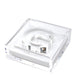 Clear acrylic cocktail napkin holder with monogram initial letter napkin weight