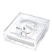 Clear acrylic cocktail napkin holder with monogram initial letter napkin weight