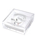 Clear acrylic cocktail napkin holder with monogram initial letter napkin weight