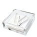 Clear acrylic cocktail napkin holder with monogram initial letter napkin weight
