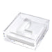 Clear acrylic cocktail napkin holder with monogram initial letter napkin weight