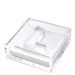Clear acrylic cocktail napkin holder with monogram initial letter napkin weight