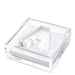 Clear acrylic cocktail napkin holder with monogram initial letter napkin weight