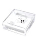 Clear acrylic cocktail napkin holder with monogram initial letter napkin weight