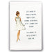 White cocktail towel with vintage woman illustration and funny friendship quote