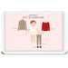 Personalized Ivy Wardrobe melamine tray with red sweater for kids