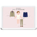 Personalized Ivy Wardrobe melamine tray for kids with navy sweater and red striped blazer