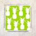 Lime green and white pineapple luncheon paper napkins, 6.5 x 6.5 inch, 20 count