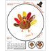 Thanksgiving melamine plate template with kids turkey artwork and Happy Thanksgiving design