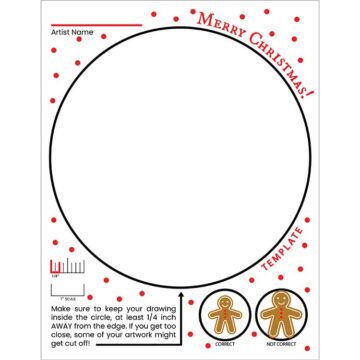 Make Your Own Plate Gingerbread Man Christmas — printable drawing template for custom melamine plate with Merry Christmas design