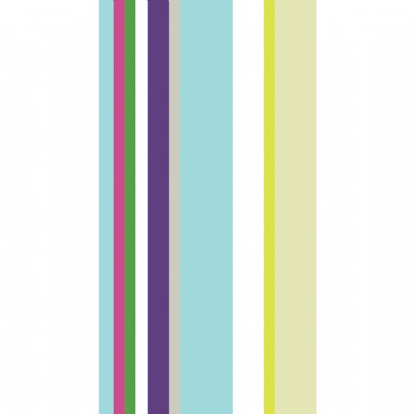 multi-color striped guest paper towels with clean vertical stripes displayed in a clear holder, colorful napkins for entertaining or bathroom use