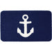 Navy vinyl doormat with white anchor design and non-slip backing