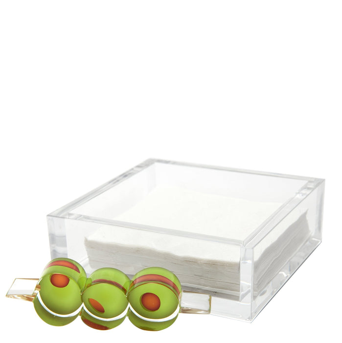 Olives Acrylic Cocktail Napkin Holder